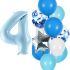 Balónkový set 4.narozeniny, modrý, 11 ks