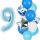 Balónkový set 9.narozeniny, modrý, 11 ks