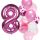 Balónkový set 8.narozeniny, růžový, 11 ks