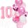 Balónkový set 10.narozeniny, růžový, 12 ks
