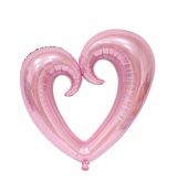 Fóliový balónek Srdce růžové, 101 cm