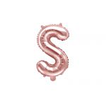 Fóliové písmeno S - rose gold, 40 cm