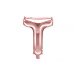 Fóliové písmeno T - rose gold, 40 cm