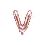 Fóliové písmeno V - rose gold, 40 cm