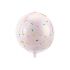 Fóliový balónek koule, růžová s barevným kropením, 40 cm