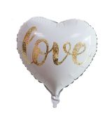 Fóliový balónek Srdce LOVE, bílý, 45 cm