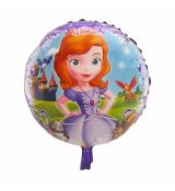 Fóliový balónek Sofia I.- růžový, kulatý, 45 cm