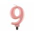 Svíčka na dort č. 9, metalická rose-gold