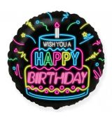 Fóliový balónek Narozeninový dort HB neonový