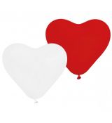 Srdce bílé a červené, 5 ks, 25 cm