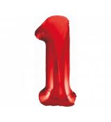 Fóliový balónek číslo 1 - červený, 85 cm