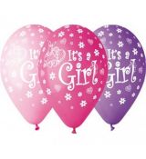 Balónek IT´S A GIRL, 30 cm, 5 ks