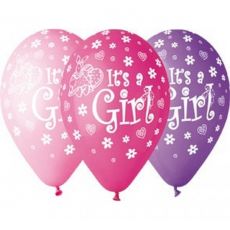Balónek IT´S A GIRL, 30 cm, 5 ks