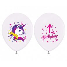 Balonky Jednorožec 1.narozeniny, 30 cm, 5 ks
