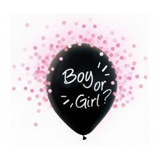 Balónky Boy or Girl, 4 ks, 30 cm, růžová náplň