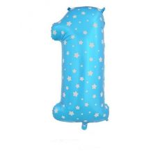 Fóliový balónek číslo 1 - modrý, 66 cm