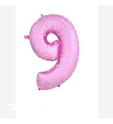 Fóliový balónek číslo 9 - růžový, 66 cm