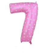 Fóliový balónek číslo 7 - růžový, 66 cm