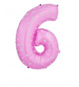 Fóliový balónek číslo 6 - růžový, 66 cm