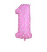 Fóliový balónek číslo 1 - růžový, 66 cm