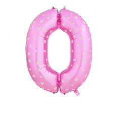 Fóliový balónek číslo 0 - růžový, 66 cm