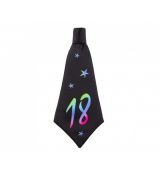 Párty kravata 18.narozeniny - černá, 42 cm