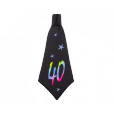 Párty kravata 40.narozeniny - černá, 42 cm