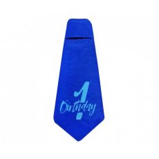Párty kravata 1.narozeniny - modrá, 19 cm