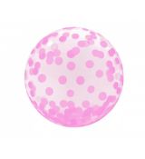 Křišťálový FB růžové puntíky, 46 cm