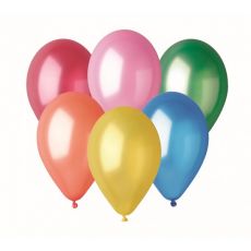 Balónek metalický 25 cm, 10 ks, mix barev