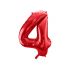 Fóliový balónek číslo 4 - červený, 86 cm