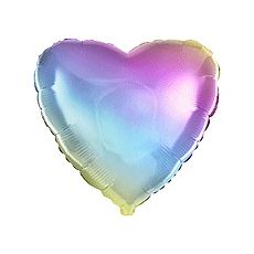 Fóliový balónek srdce duha, 45 cm