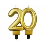 Svíčka na dort č. 20, zlatá