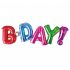 Fóliový balónek nápis Happy B-day!, barevný, 2 ks