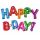 Fóliový balónek nápis Happy B-day!, barevný, 2 ks