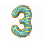 Fóliový balónek číslo 3 - Donut, 78 cm