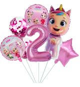 Balónkový set Baby Cry - 2.narozeniny, 7 ks