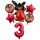 Balónkový set Bing, 3.narozeniny, 6 ks, červený