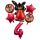 Balónkový set Bing, 4.narozeniny, 6 ks, červený