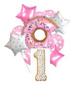 Balónkový set Donut - 1.narozeniny, 11 ks