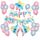 Balónkový set Happy Birthday duhový