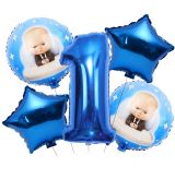 Balónkový set Mini šéf 1.narozeniny, 5 ks