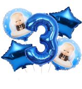 Balónkový set Mini šéf 3.narozeniny, 5 ks