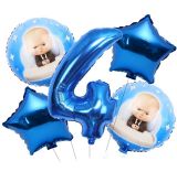 Balónkový set Mini šéf 4.narozeniny, 5 ks