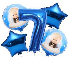 Balónkový set Mini šéf 7.narozeniny, 5 ks