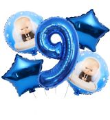 Balónkový set Mini šéf 9.narozeniny, 5 ks