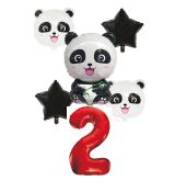 Balónkový set Panda 2.narozeniny, 6 ks