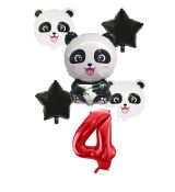 Balónkový set Panda 4.narozeniny, 6 ks