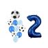 Balónkový set Fotbal, modrý, 2.narozeniny, 11 ks