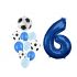 Balónkový set Fotbal, modrý, 6.narozeniny, 11 ks